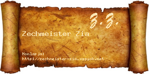 Zechmeister Zia névjegykártya